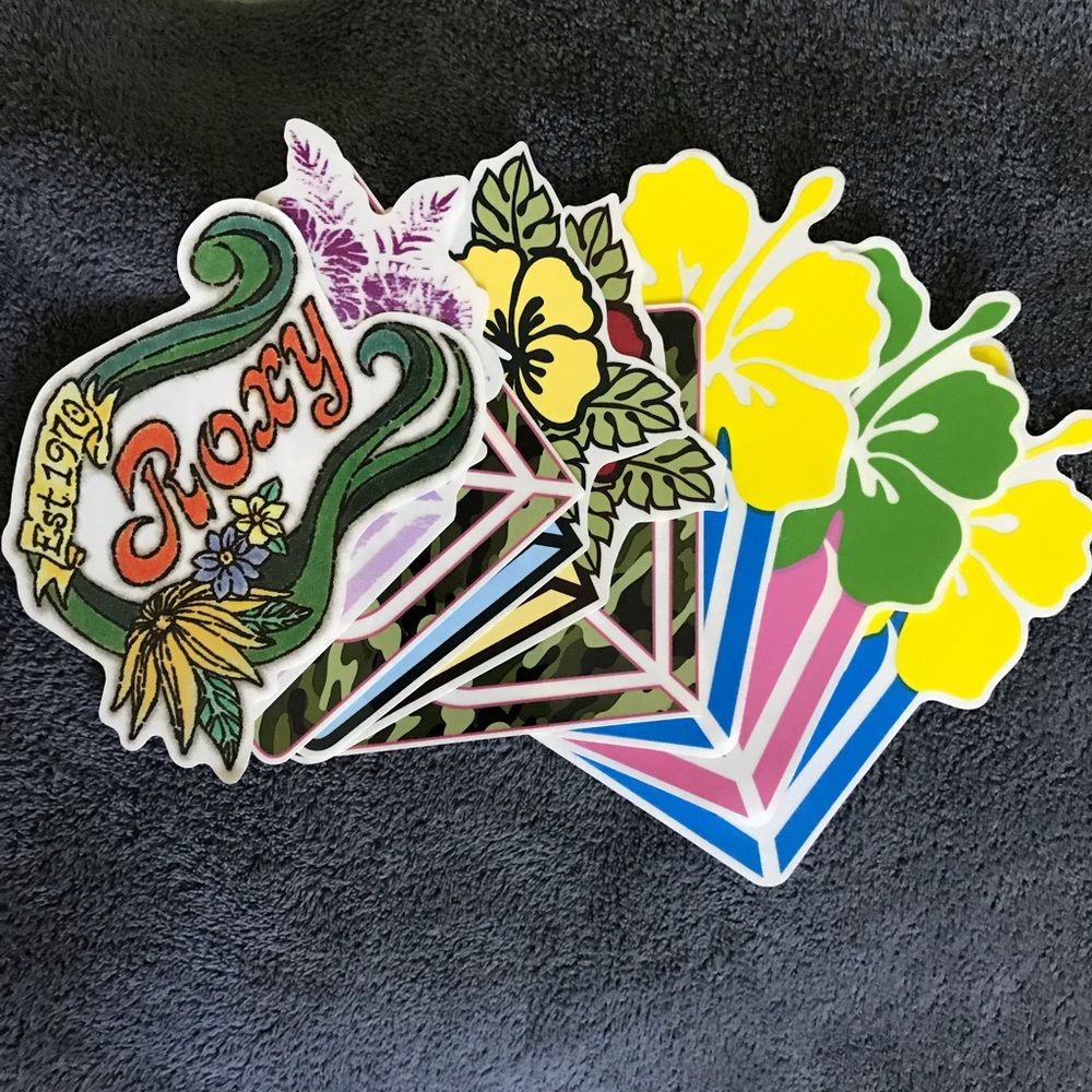 Set of 9 Assorted Roxy Stickers
